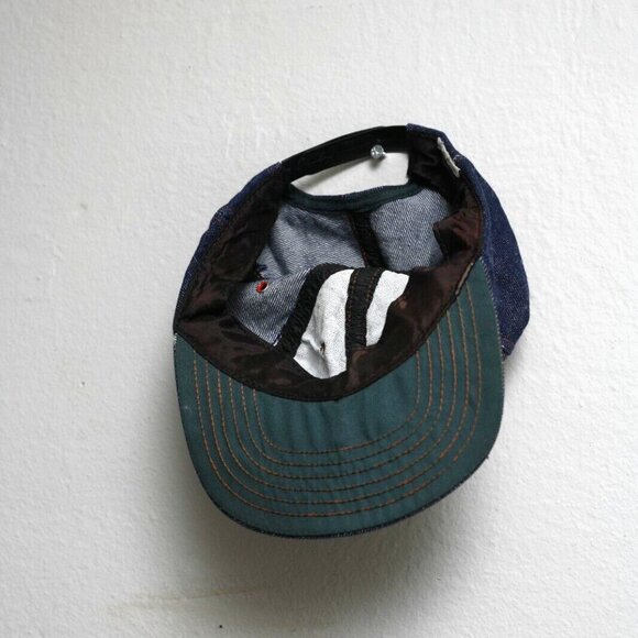 Vintage 70s Denim Trucker Snapback Hat Cap Blank USA Made - Picture 3 of 5